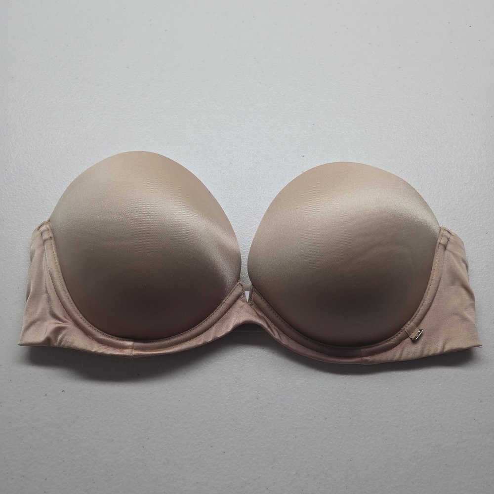 Victoria's Secret Women Bra 32D Beige Strapless Underwired